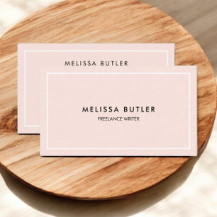 Feminine Luxury Blush Pink Minimal Business Card