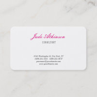 Feminine Minimalist Handwriting Modern White Plain