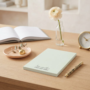 Feminine Minimalist Notepad   Dusty Sage