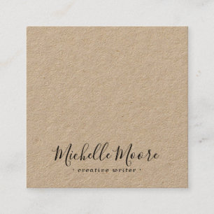 Feminine minimalist professional Kraft paper Square Business Card