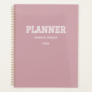 Feminine Modern Preppy Personalised Blush Pink Planner