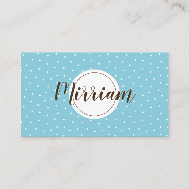 Feminine modern professional blue and brown business card (Front)