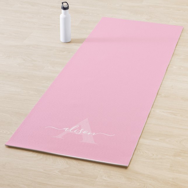 Feminine Monogram Script Calligraphy Yoga Mat (Creator Uploaded)