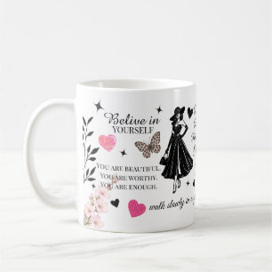 Feminine Motivational Quote Design  Coffee Mug