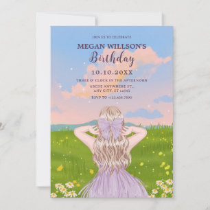Feminine nature girl  invitation