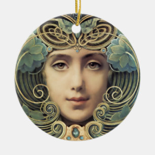 Feminine Nouveau Vintage Beauty Ceramic Tree Decoration