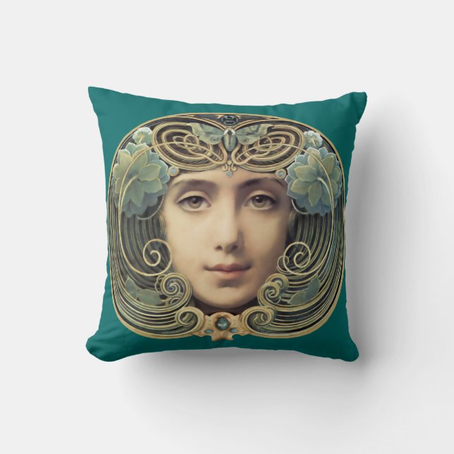 Feminine Nouveau Vintage Beauty Cushion (Front)