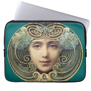 Feminine Nouveau Vintage Beauty Laptop Sleeve