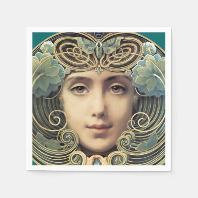 Feminine Nouveau Vintage Beauty Napkin (Front)