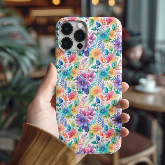 Feminine Pastel Botanical Aesthetic gift for her Case-Mate iPhone Case (Watercolor Floral iPhone 16 Pro Case – Feminine Pastel Botanical Phone Cover)