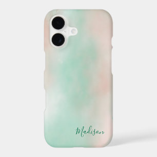Feminine Pastel Pink Green Gradient Script