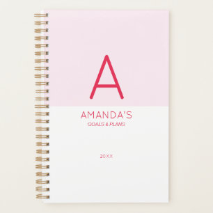 Feminine Pastel Pink Personalised Monthly Planner