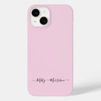 Feminine Pastel Pink with Script Custom Name
