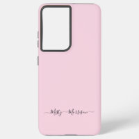 Feminine Pastel Pink with Script Custom Name