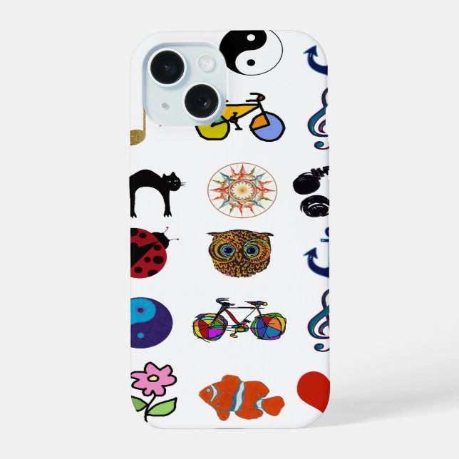 Feminine pattern girly design iPhone 15 case (Back)