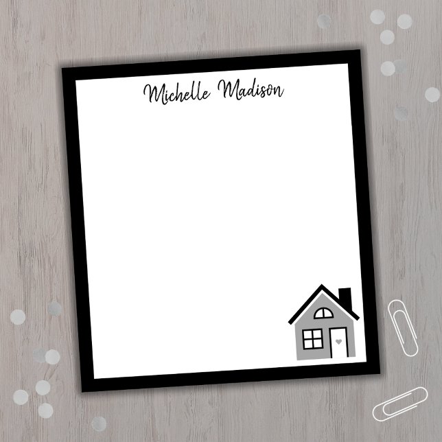 Feminine Personalized Name Realtor Notepad (Script name house notepad for real estate agents)