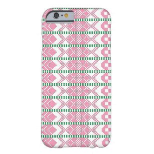 Feminine Pink and white Latvian tribal folk art Barely There iPhone 6 Case