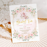 Feminine Pink Blush Flower Bridal Shower Tea Invitation<br><div class="desc">Tea party themed bridal shower invite. Click the "customize further" button if you wish to re-arrange and format the style and placement of the text. Comes with a matching floral pattern backside.</div>