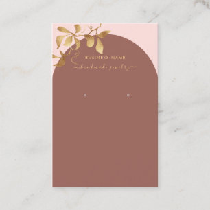 Feminine Pink + Clay Arch Earring Display Business Card