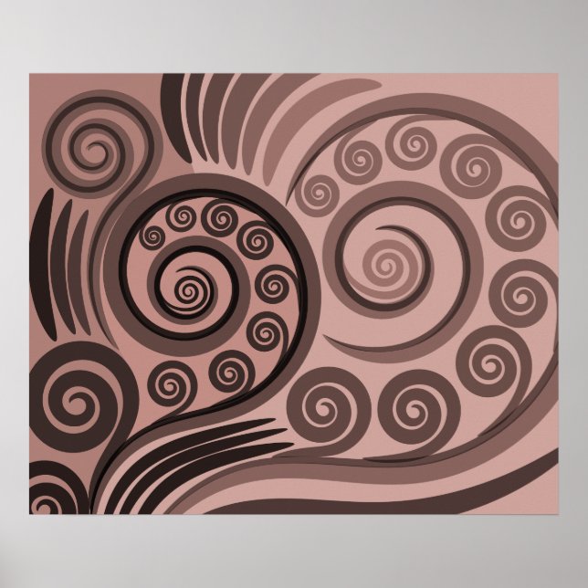 Feminine Pink Fern-Frond Curls  Poster (Front)