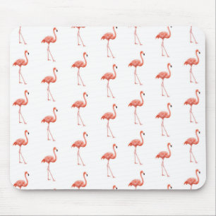Feminine Pink Flamingo Pattern Mouse Mat