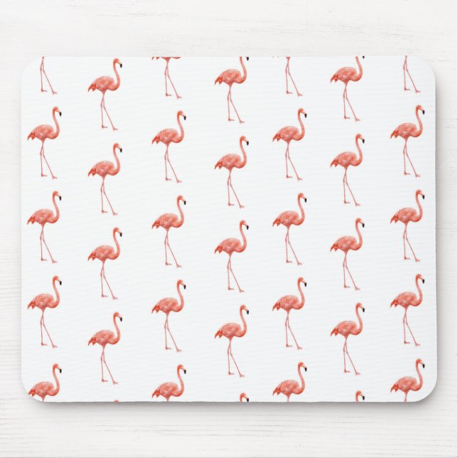 Feminine Pink Flamingo Pattern Mouse Mat (Front)