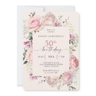 Feminine Pink Floral 50th Birthday Party