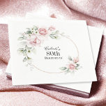 Feminine Pink Floral 80th Birthday Party Napkin<br><div class="desc">Celebrate an 80th birthday in beautiful feminine style with this lovely party napkin in pastel pink florals. A text template is included to personalise with the guest of honour's name. You can also use this template for other ages by personalising the number 80 to your desired age number. Napkins are...</div>