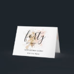 Feminine Pink Forty And Fabulous 40th Birthday  Card<br><div class="desc">Pretty Pink & Gold 40 And Fabulous Glitter Girly 40th Birthday Greeting Card</div>
