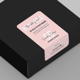 Feminine Pink Logo Business Thank You Packaging