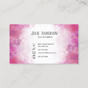 Feminine Pink marble floating ink Business Card