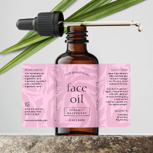 Feminine Pink Modern 2 OZ Cosmetic Bottle Label