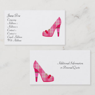 Feminine Pink Plaid Business Cards