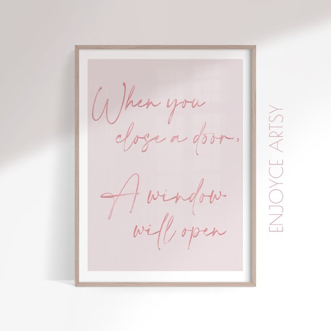 Feminine pink quote typography positive wall art (Creator Uploaded)