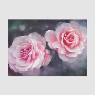 Feminine Pink Roses Floral Photo Tissue Paper