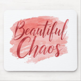 Feminine Pink Watercolor Beautiful Chaos Mouse Mat