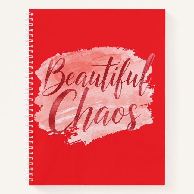 Feminine Pink Watercolor Beautiful Chaos Notebook (Front)