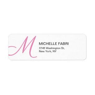 Feminine Pİnk White Monogram Modern Plain