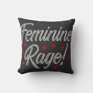 Feminine Rage Rhinestone Design Cushion