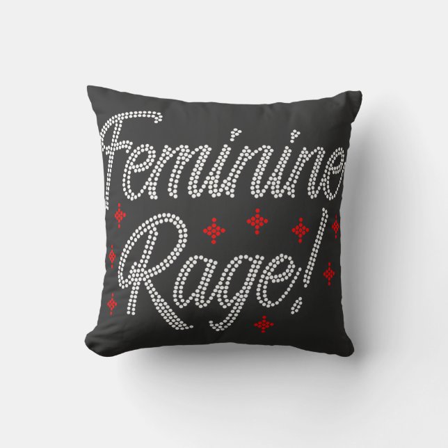 Feminine Rage Rhinestone Design Cushion (Front)
