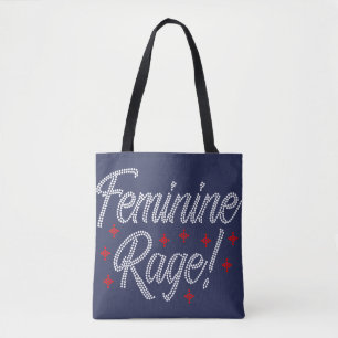 Feminine Rage Rhinestone Design Tote Bag