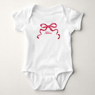 Feminine ribbon bow custom design baby bodysuit