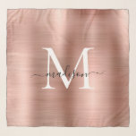 Feminine Rose Gold Brushed Metal Girly Monogram Scarf<br><div class="desc">Feminine Rose Gold Brushed Metal Girly Monogram Scarf</div>