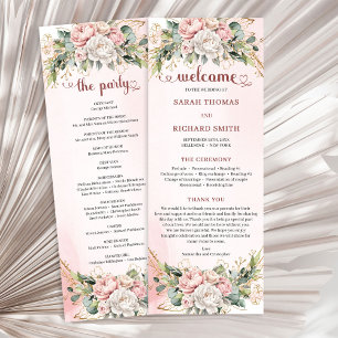 Feminine Rose Gold Flowers Eucalyptus Program Programme