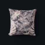 Feminine Rose Gold Tropical Greneery Pattern Cushion<br><div class="desc">Add a feminine tropical accent to any space with this tropical pattern pillow. It features faux rose gold tropical leaves pattern. This tropical greenery pillow is perfect for summer.</div>