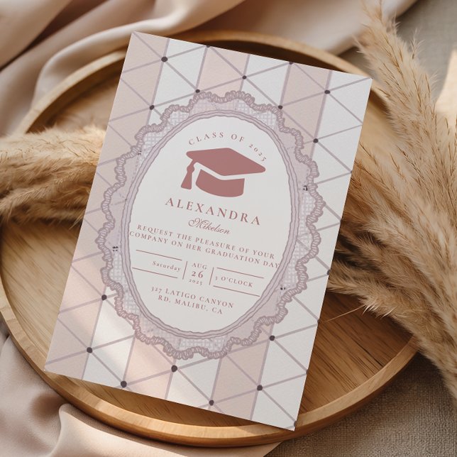 Feminine Scalloped Graduation Invitation (Creator Uploaded)