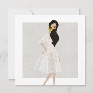 Feminine Soft Fashion Illustration Art Card