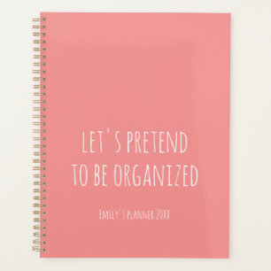 Feminine Soft Peach Pink Handwritten Script Quote Planner