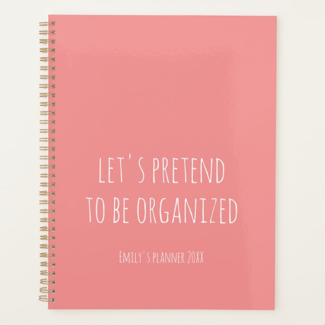 Feminine Soft Peach Pink Handwritten Script Quote Planner (Front)