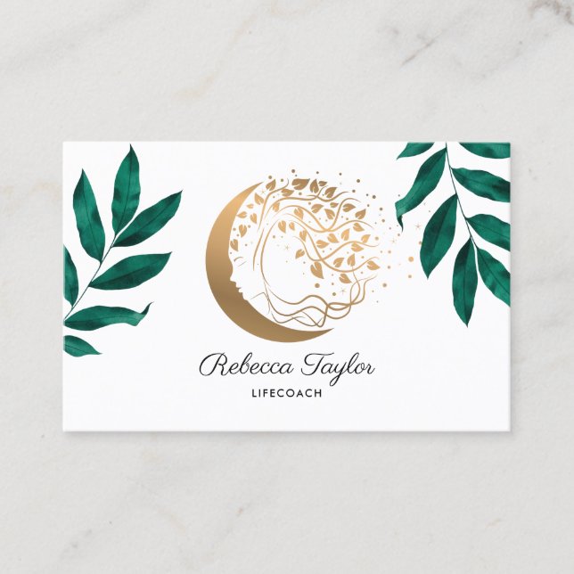 feminine spiritual woman life coach tree of life b business card (Front)